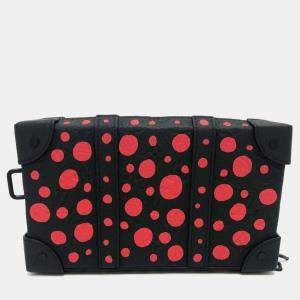 Louis Vuitton Black Leather Yayoi Kusama Infinity Dots Soft Trunk Shoulder Bag