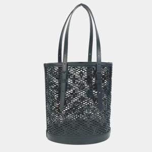 Louis Vuitton Black Monogram Leather Lace Bucket Shoulder Bag
