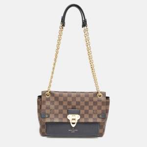 Pre Owned Louis Vuitton Black Damier Ebene Canvas Vavin PM Bag