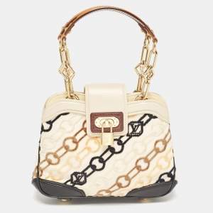 Louis Vuitton Black/Beige Velvet Chains Dolly Bag