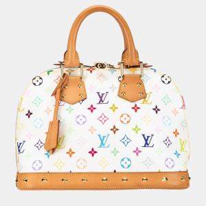 Louis Vuitton White Monogram Multicolore Canvas Alma PM Top Handle Bag