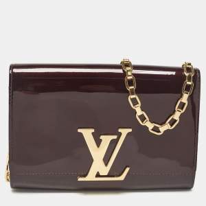 Pre Owned Louis Vuitton Amarante Vernis Chain Louise MM Bag