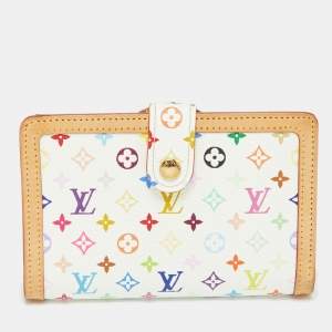 Louis Vuitton White Multicolore Monogram Canvas French Wallet