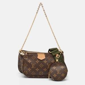 Pre Owned Louis Vuitton Khaki Monogram Canvas Multi Pochette Accessories Bag