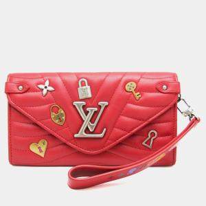 Louis Vuitton Red Leather New Wave Long Wallet 