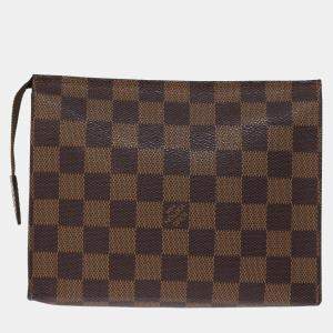 Louis Vuitton Brown Damier Ebene Canvas Pochette Toilette Clutch Bag