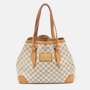 Pre Owned Louis Vuitton Damier Azur Canvas Hampstead MM Bag