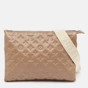 Louis Vuitton Taupe Monogram Puffy Leather Coussin MM Bag