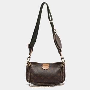Pre Owned Louis Vuitton Khaki Monogram Canvas Multi Pochette Accessories Bag