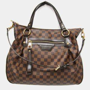 Pre Owned Louis Vuitton Damier Evora MM Ebene Shoulder Bag