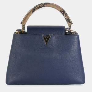 Louis Vuitton Python Navy Taurillon Capucines PM Bag