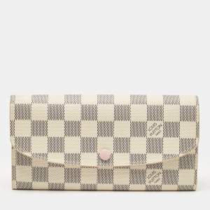 Louis Vuitton Rose Ballerine Damier Azur Canvas Emilie Wallet