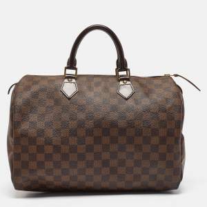 Louis Vuitton Damier Ebene Canvas Speedy 35 Bag