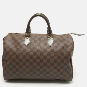 Louis Vuitton Damier Ebene Canvas Speedy 35 Bag