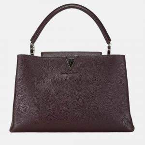 Louis Vuitton Brown Leather MM Capucines Top Handle Bags