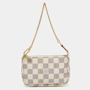 Pre Owned Louis Vuitton Damier Azur Canvas Mini Pochette Accessoires