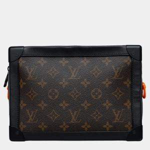 Louis Vuitton Brown/ Black Leather Monogram Coated Canvas Solar Ray Soft Trunk Bag