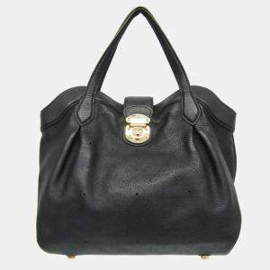 Louis Vuitton Noir Mahina Leather PM Cirrus Satchel Bag