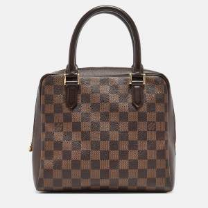 Pre Owned Louis Vuitton Damier Ebene Canvas and Leather Brera Bag