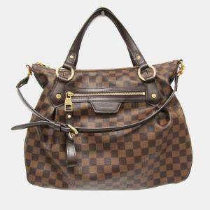 Pre Owned Louis Vuitton Ebene Damier Evora MM Handbag