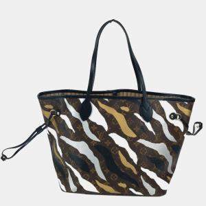 Louis Vuitton Canvas Brown Monogram Camouflage Neverfull Mm Tote Bag