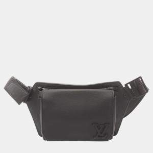 Louis Vuitton NV Aerogram Noir Waist Grain Leather Black Bumbag