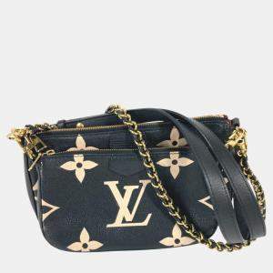 Louis Vuitton Black Beige Monogram Empreinte Bicolor Shoulder Bag