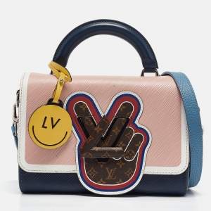 Louis Vuitton Blue/Multicolor Epi Leather Peace Love Twist MM Top Handle Bag