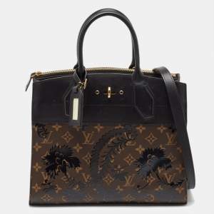 Louis Vuitton Black Monogram Canvas and Leather Blossom City Steamer MM Bag