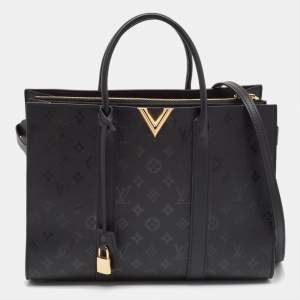 Pre Owned Louis Vuitton Black Monogram Cuir Plume Very Tote GM Bag