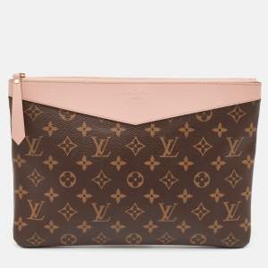 Pre Owned Louis Vuitton Rose Poudre Monogram Canvas Daily Pouch