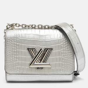 Louis Vuitton Silver Alligator Twist PM Bag