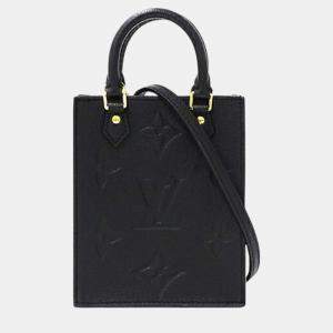 Louis Vuitton Petite Sac Plat Noir Black Monogram Empreinte Handbag