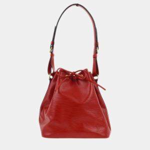Louis Vuitton Red Epi Petite Noe Bucket Shoulder Bag