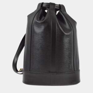 Louis Vuitton Black Epi Randonnee PM Bucket Shoulder Bag