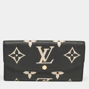 Louis Vuitton Black/Beige Giant Monogram Empreinte Leather Emilie Wallet