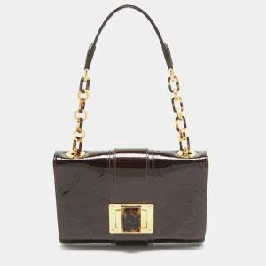 Pre Owned Louis Vuitton Terre D' Ombre Monogram Vernis Vermont Avenue Pochette Bag