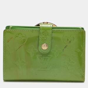 Louis Vuitton Vert Tonic Monogram Vernis Port Feuille Vienoise French Purse Wallet