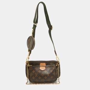 Pre Owned Louis Vuitton Khaki Monogram Canvas Multi Pochette Accessories Bag