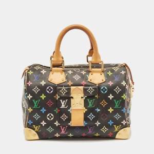 Pre Owned Louis Vuitton Black Monogram Multicolore Canvas Speedy 30 Bag