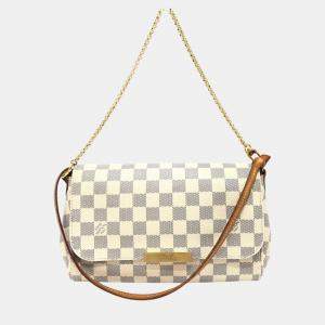 Louis Vuitton White Brown Damier Azur Shoulder Bag