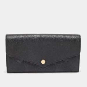 Louis Vuitton Black Monogram Empreinte Leather Sarah Wallet