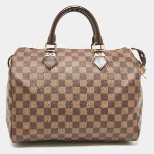 Pre Owned Louis Vuitton Damier Ebene Canvas Speedy 30 Bag