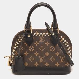 Louis Vuitton Monogram Macassar Canvas Studded Alma BB Bag
