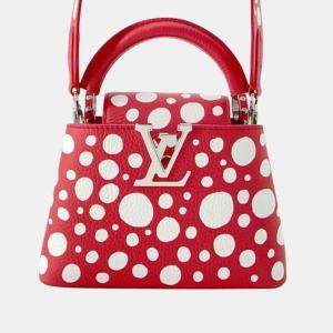  Louis Vuitton Red Yayoi Kusama Taurillon Infinity Dots Capucines Mini