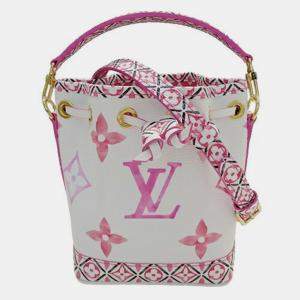Louis Vuitton White Pink Monogram By The Pool Nano Noe Handbag
