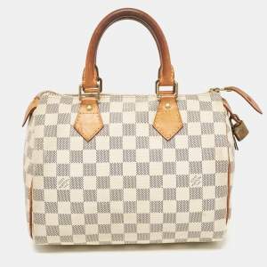 Pre Owned Louis Vuitton Damier Azur Canvas Speedy 25 Bag
