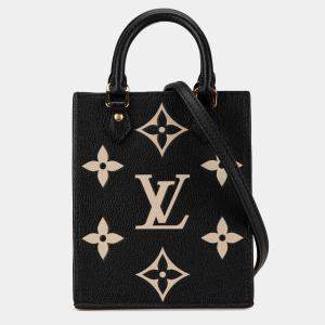 Louis Vuitton Black Leather Bicolor Monogram Empreinte Petit Sac Plat