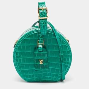 Louis Vuitton Green Crocodile Petite Boite Chapeau Bag