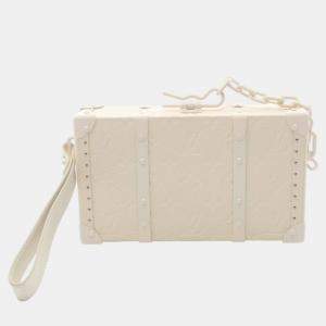 Louis Vuitton White Leather Wallet Trunk Monogram Second Bag Clutch